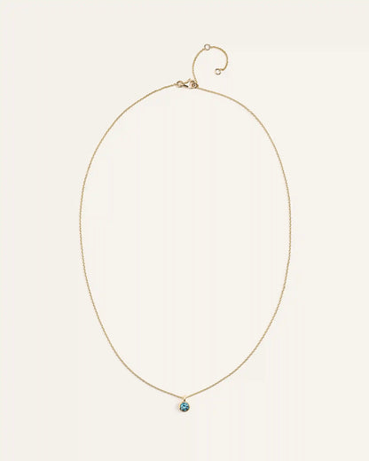 14K Gold Birthstone Solitaire Bezel Pendant