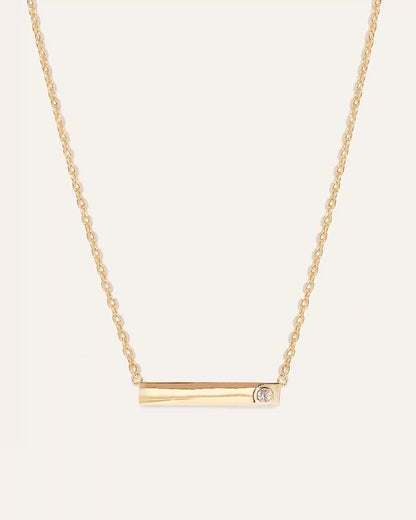 White Sapphire Bar Necklace