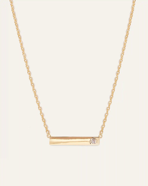 White Sapphire Bar Necklace