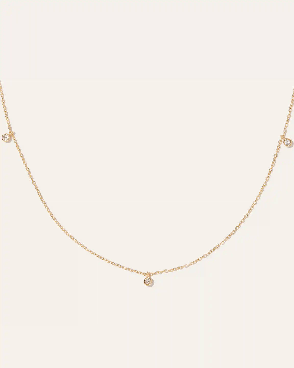 White Sapphire Triple Bezel Drop Choker