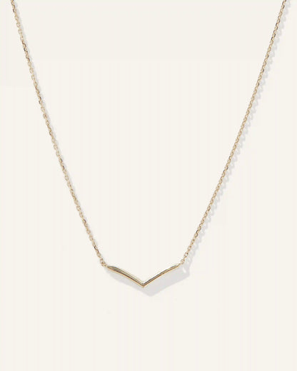 14K Gold Wishbone Necklace