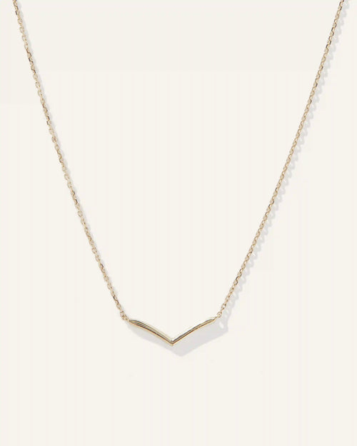 14K Gold Wishbone Necklace