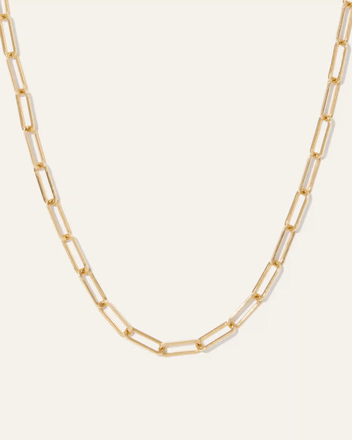 14K Gold Paperclip Chain Necklace - 2.7mm