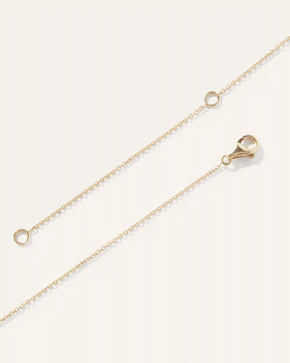 14K Gold Diamond Baguette Bar Necklace