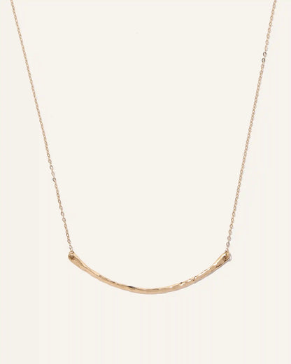 14K Gold Hammered Curve Necklace