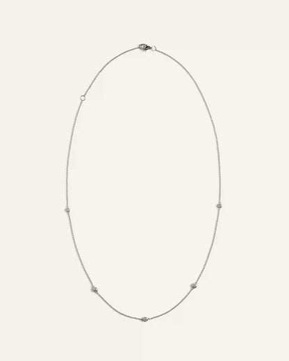 14K Gold Diamond Bezel Station Necklace