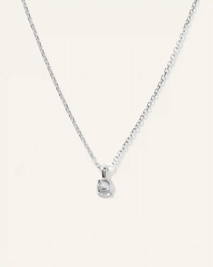 14k Gold Natural Diamond Solitaire Necklace
