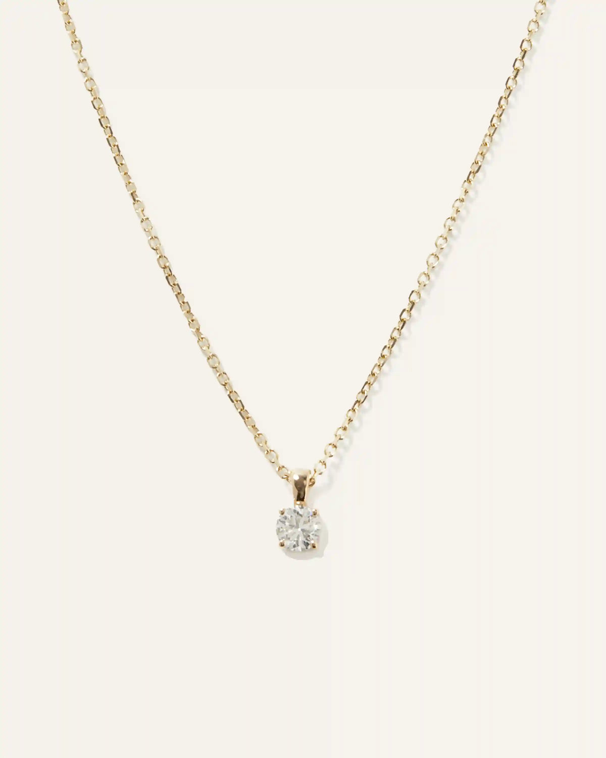 14k Gold Natural Diamond Solitaire Necklace