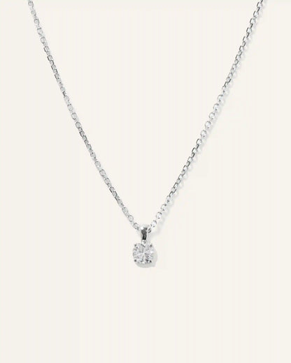 14k Gold Natural Diamond Solitaire Necklace
