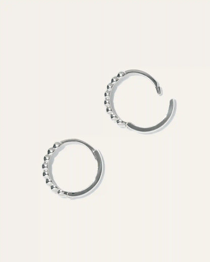 14K Gold Beaded Hoops