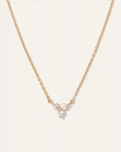 White Sapphire Triad Necklace
