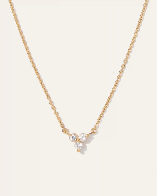 White Sapphire Triad Necklace