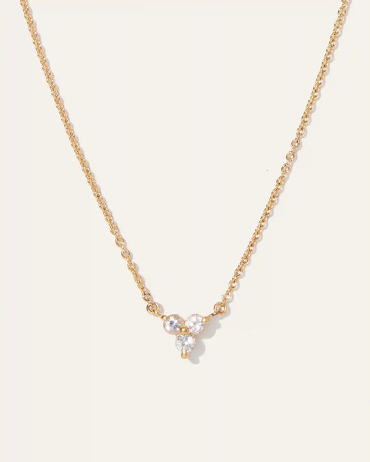 White Sapphire Triad Necklace