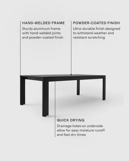 Linear Aluminum Outdoor Dining Table