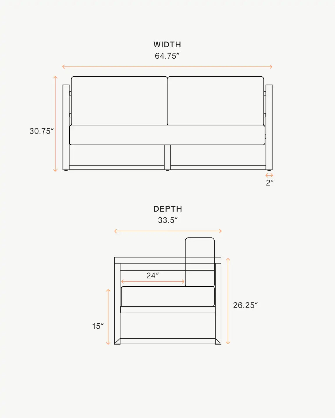 Linear Aluminum Outdoor Sofa