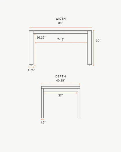 Linear Solid Teak Outdoor Dining Table