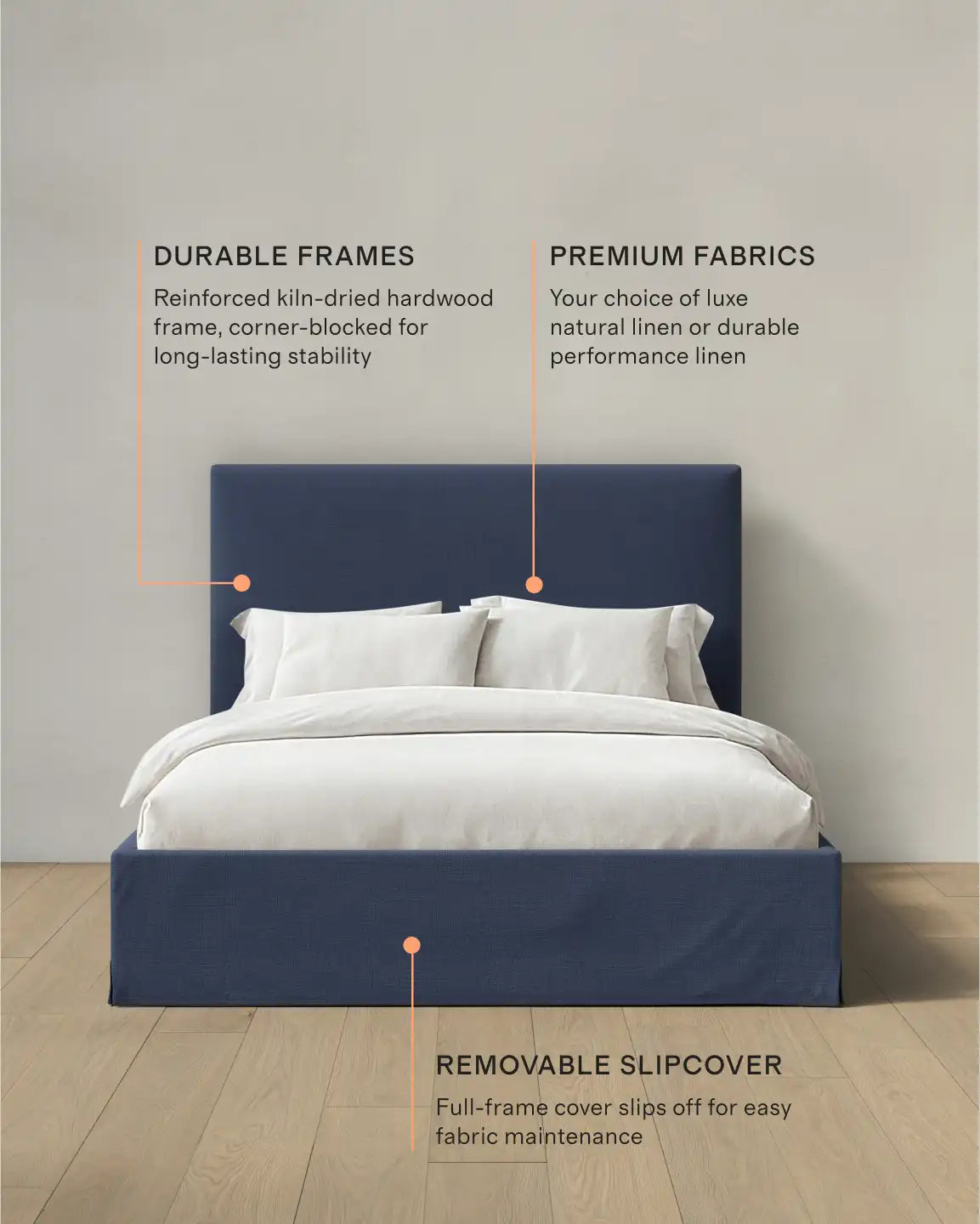 Slipcover Bed in 100% Linen