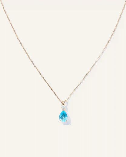14K Gold Diamond & Semi-Precious Gemstone Drop Necklace