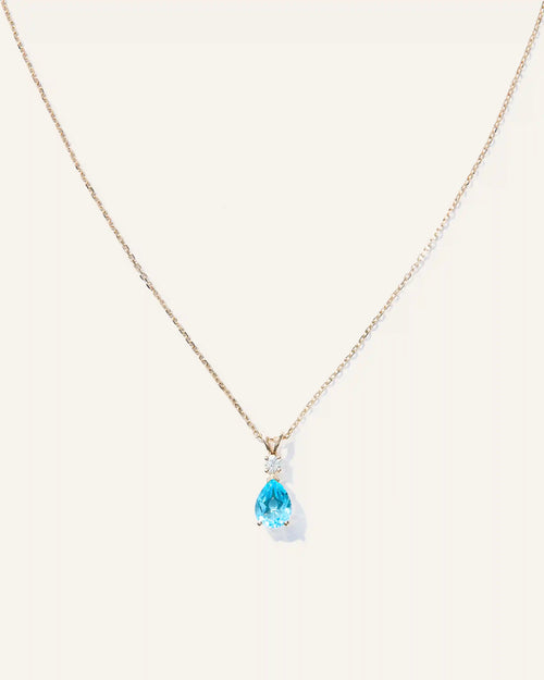 14K Gold Diamond & Semi-Precious Gemstone Drop Necklace