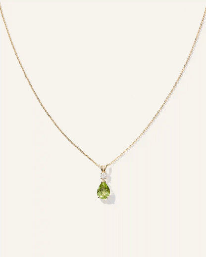 14K Gold Diamond & Semi-Precious Gemstone Drop Necklace