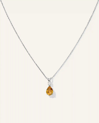 14K Gold Diamond & Semi-Precious Gemstone Drop Necklace