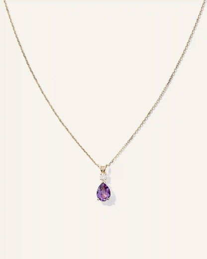 14K Gold Diamond & Semi-Precious Gemstone Drop Necklace