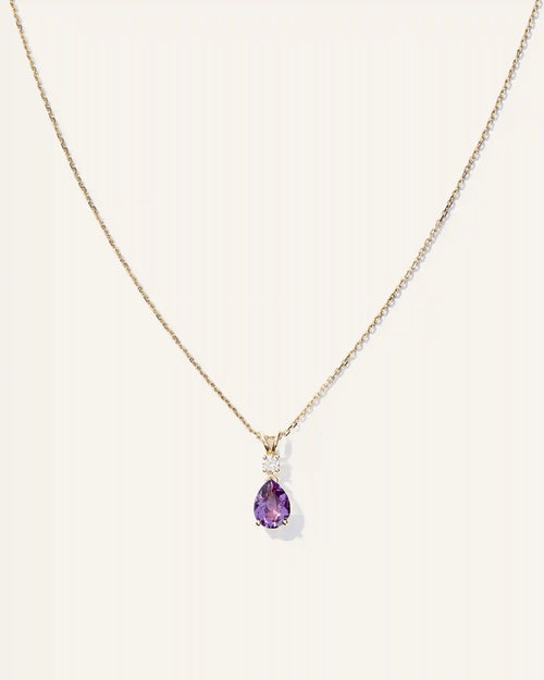 14K Gold Diamond & Semi-Precious Gemstone Drop Necklace
