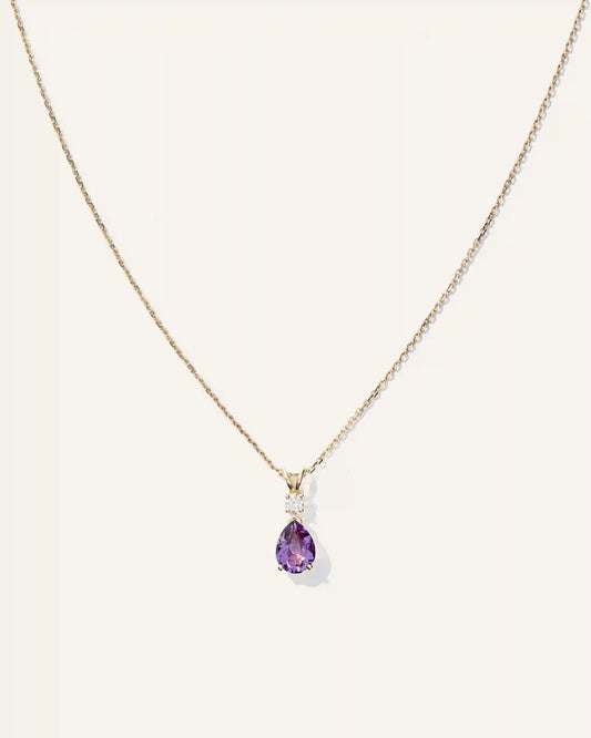 14K Gold Diamond & Semi-Precious Gemstone Drop Necklace