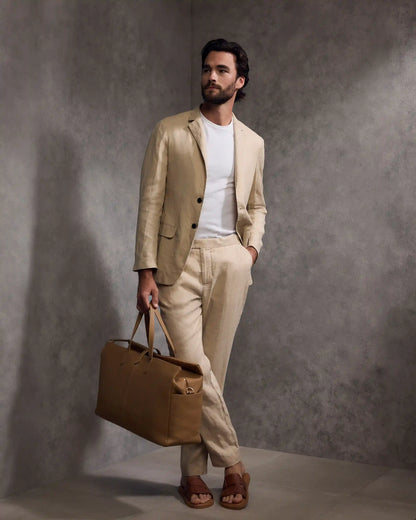 Italian Leather Triple Compartment Weekender
