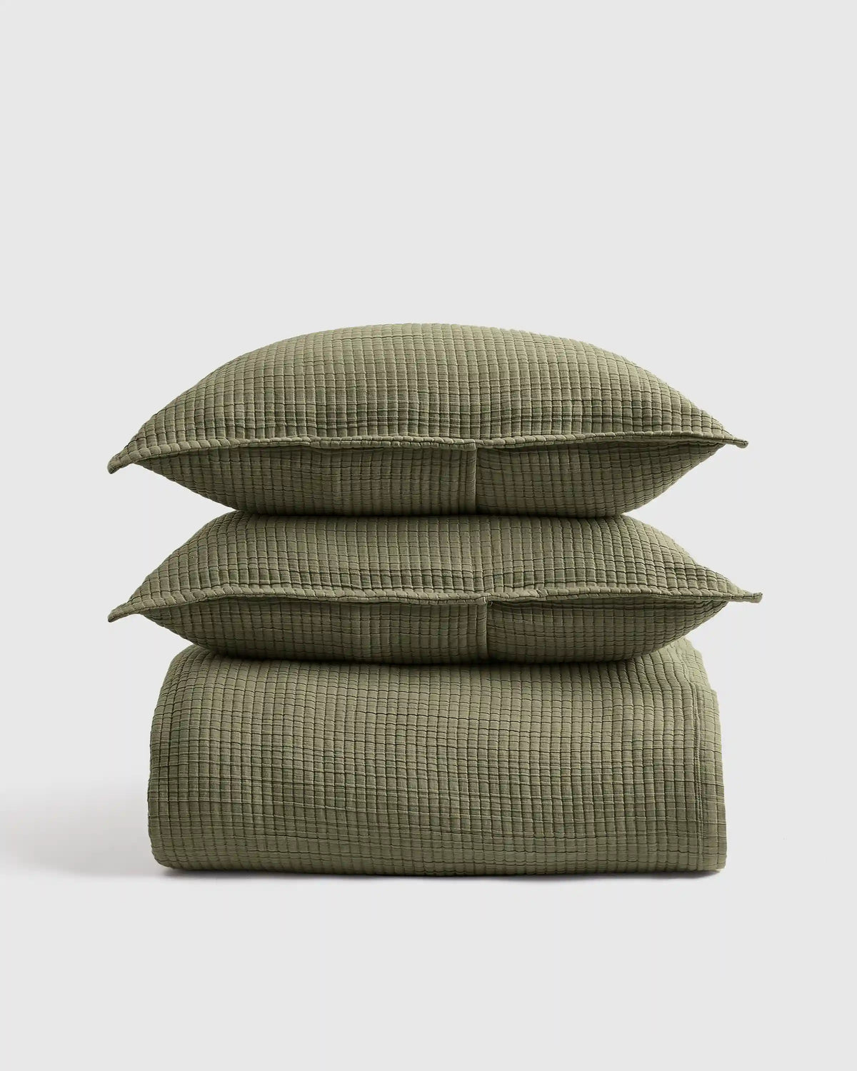 Organic Ribbed Cotton Coverlet Set