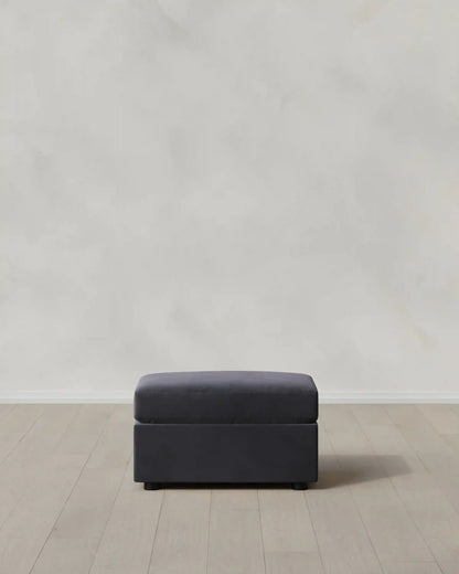 Brennan Ottoman in Performance Velvet