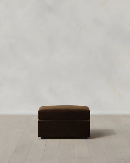 Brennan Ottoman in Performance Velvet