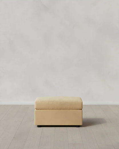 Brennan Ottoman in Performance Velvet