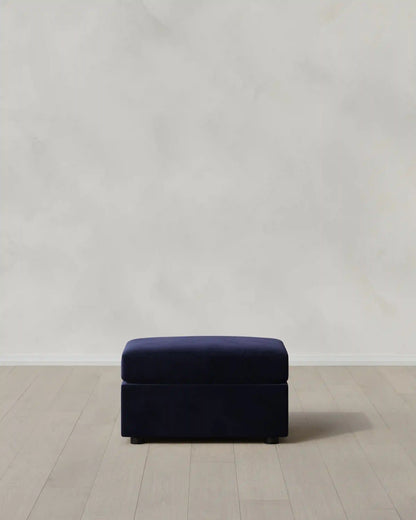 Brennan Ottoman in Performance Velvet