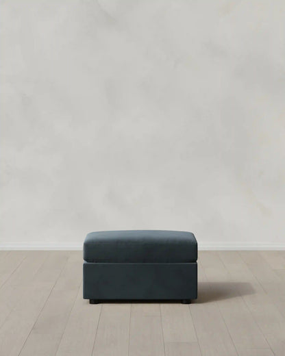 Brennan Ottoman in Performance Velvet