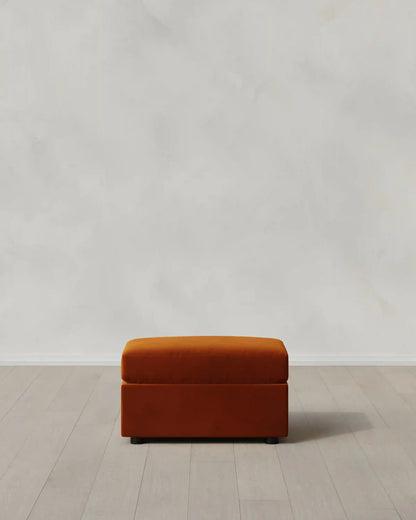 Brennan Ottoman in Performance Velvet
