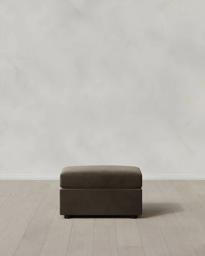 Brennan Ottoman in Performance Velvet