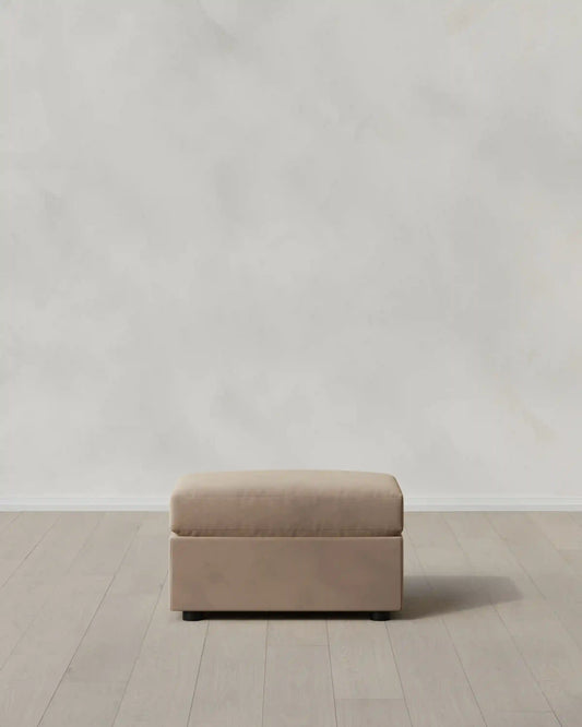 Brennan Ottoman in Performance Velvet