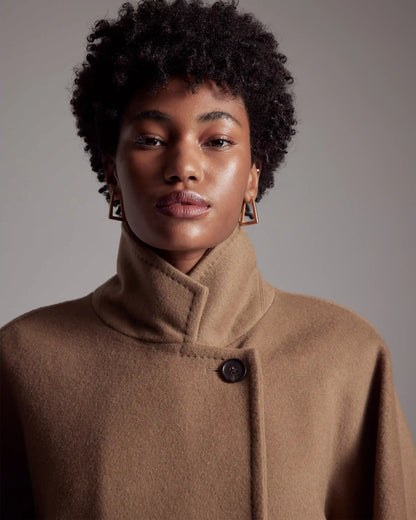 Italian Wool Double-Breasted Slouch Coat