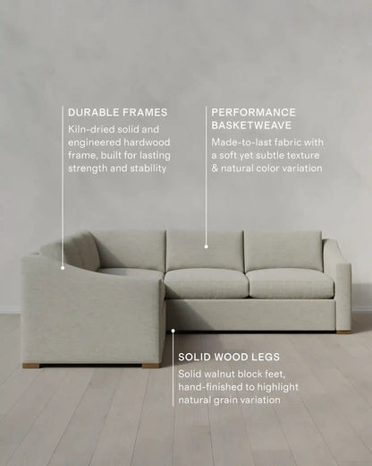 Hollis Slope Arm L Sectional in Performance Basketweave