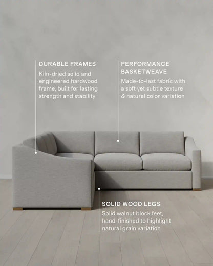 Hollis Slope Arm L Sectional in Performance Basketweave