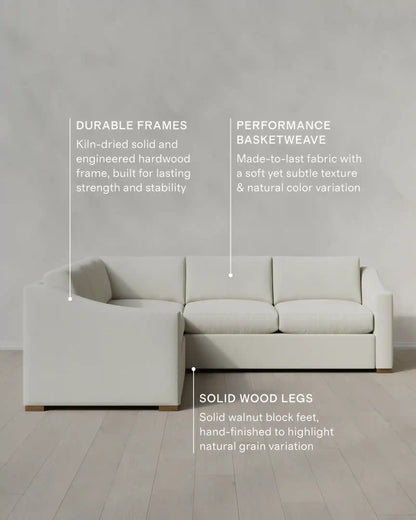 Hollis Slope Arm L Sectional in Performance Basketweave