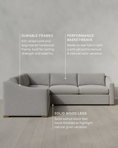 Hollis Slope Arm L Sectional in Performance Basketweave