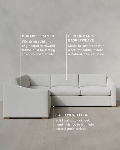 Hollis Slope Arm L Sectional in Performance Basketweave