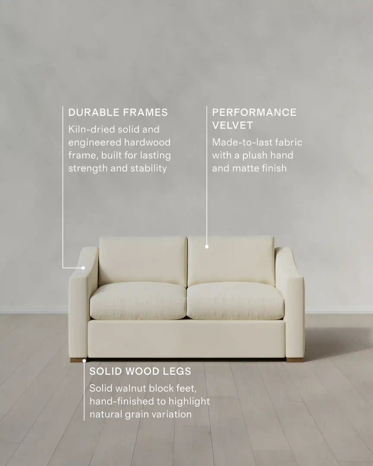 Hollis Slope Arm Sofa in Performance Velvet