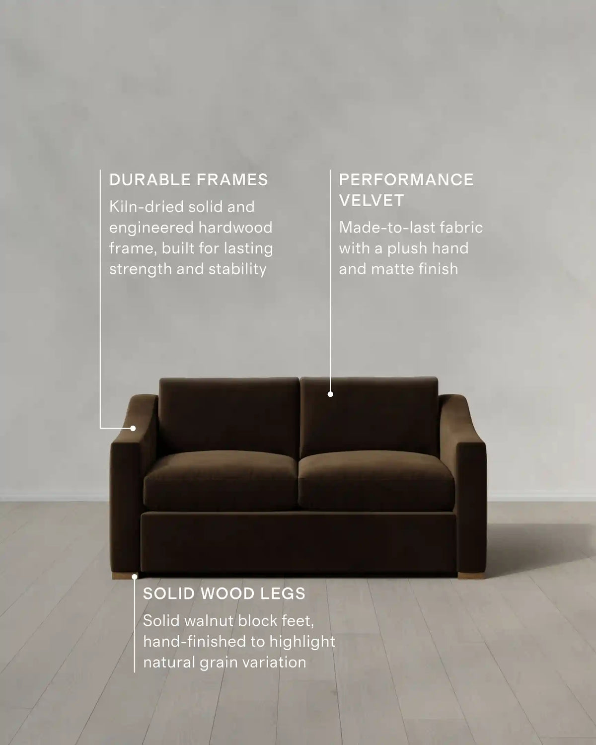 Hollis Slope Arm Sofa in Performance Velvet