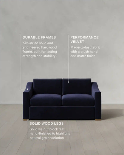 Hollis Slope Arm Sofa in Performance Velvet