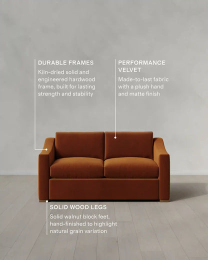 Hollis Slope Arm Sofa in Performance Velvet