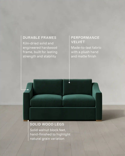Hollis Slope Arm Sofa in Performance Velvet