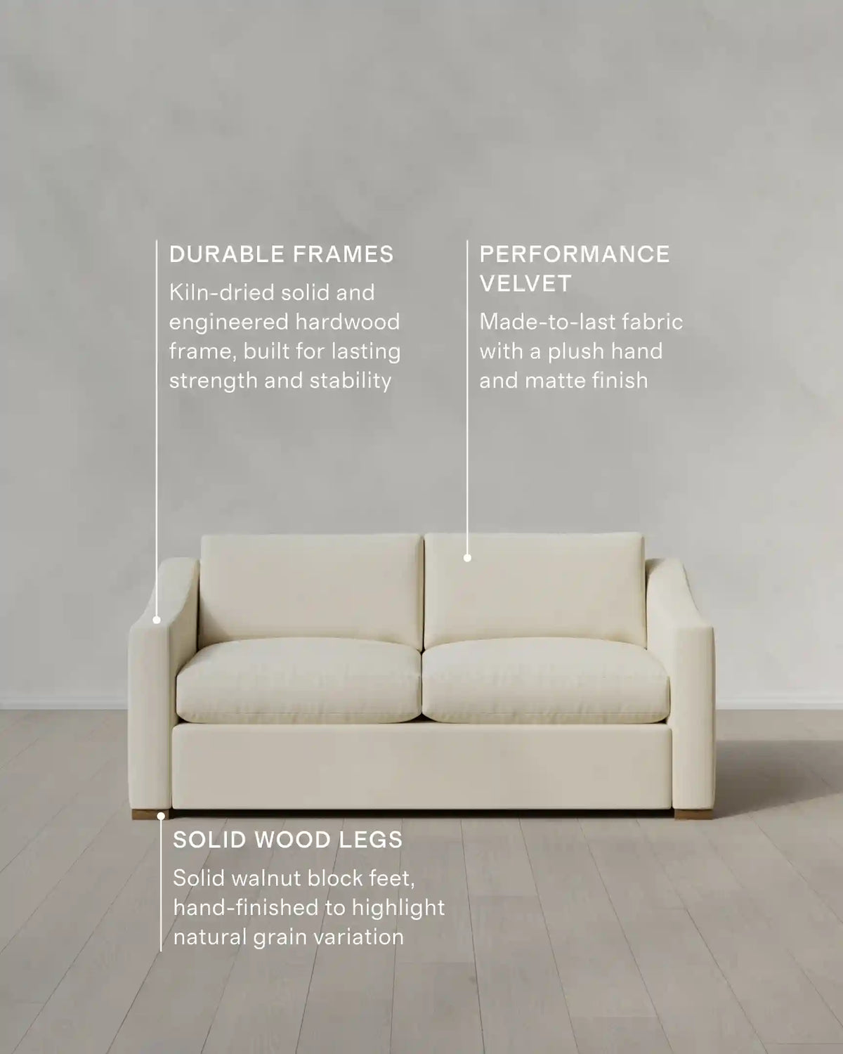Hollis Slope Arm Sofa in Performance Velvet